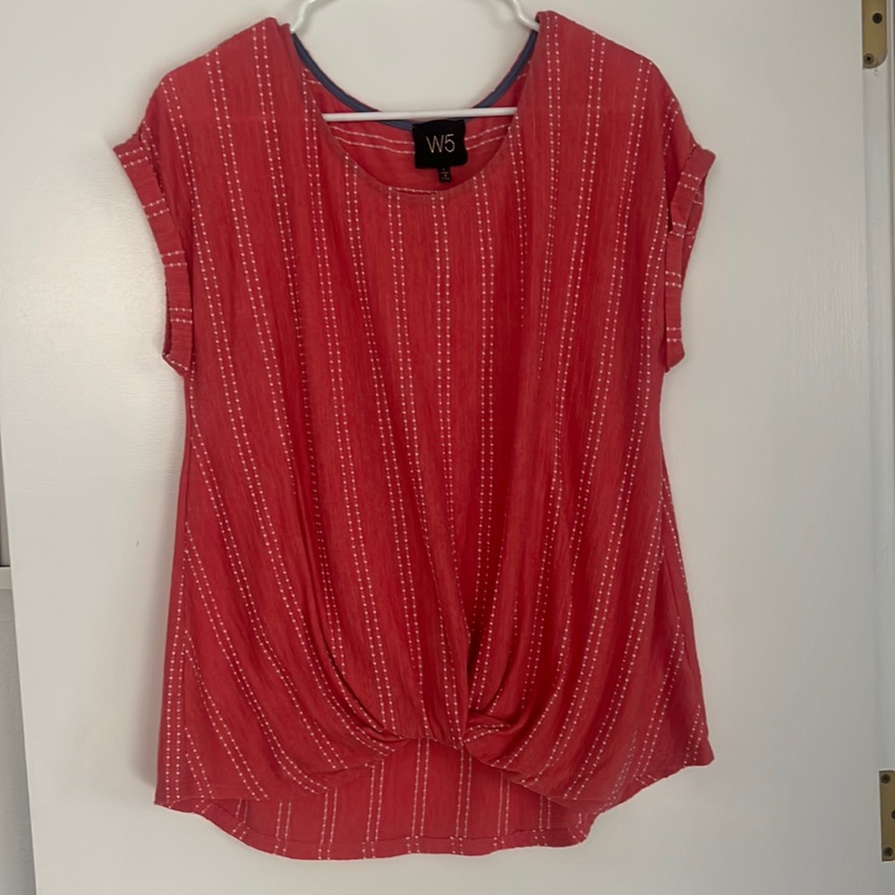 Pink and white lightweight top size Large